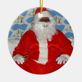 Black African Santa Claus Ornament