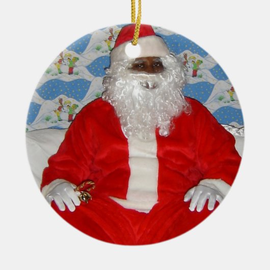 Black African Santa Claus Ornament (Voorkant)