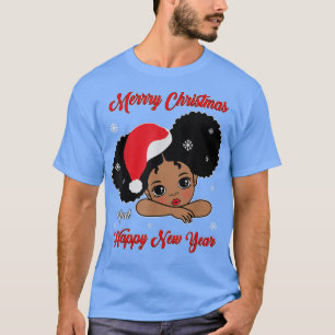 Black African Santa Kerstmis Melanin Gir T-shirt