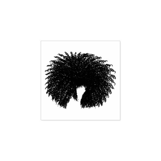 Black Afro Curly Hair Rubberstempel (Afrduk)