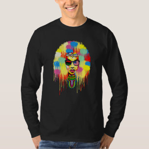 Black Afro Natural Hair Melanin Queen Black Histor T-shirt
