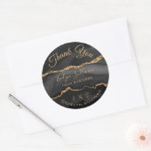 Black Agate bedankt Classic Round Sticker (Envelop)