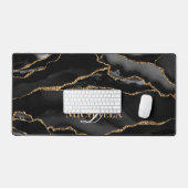 Black Agate Geode Gold Parties scintillant Monogra (Clavier et souris)