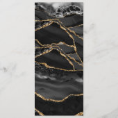 Black Agate Minimaliste Luxury Wedding Programmes (Dos)
