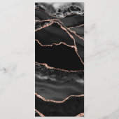 Black Agate Minimaliste Luxury Wedding Programmes (Dos)