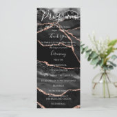 Black Agate Minimaliste Luxury Wedding Programmes (Debout devant)