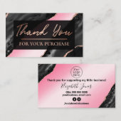 Black Agate Pink Hartelijk dank voor uw aankoop Visitekaartje (Voorkant / Achterkant)