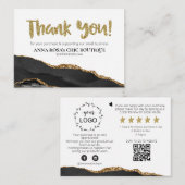 *~* Black AGATE QR Logo BEDANKT U Review AP8 Informatiekaartje (Voorkant / Achterkant)