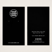 Black Ajouter Logo Social Media Écouter Carte d'af (Devant & derrière)