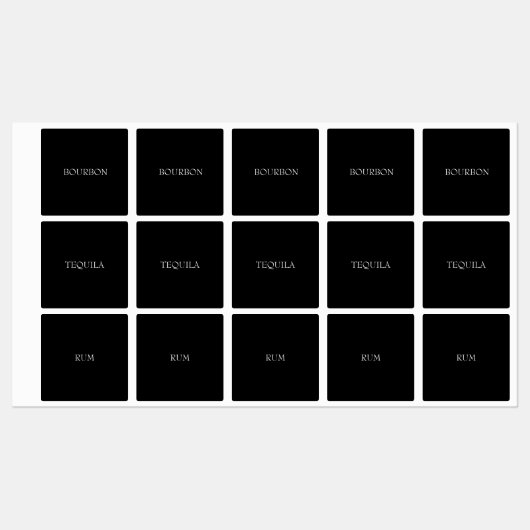 Black Alcohol Custom Labels (Vel)