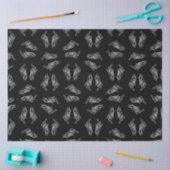 Black Alice in Wonderland White Rabbit Art Pattern Tissuepapier (Craft)