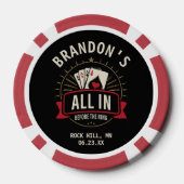 Black "All In Before the Ring" Bachelor Party  Poker Chips (Achterkant)