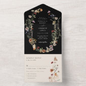 Black All in One Wedding Invite All In One Uitnodiging (Binnen)