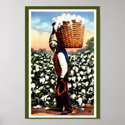 Black America  Cotton Field Man Poster (Voorkant)