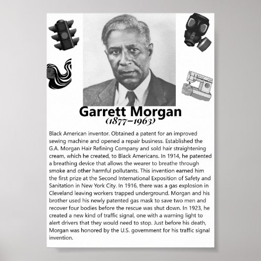 Black American History Poster - Garrett Morgan (Voorkant)