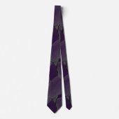 Black Amethyst & Silver Lace "Spider Web" Stropdas (Voorkant)