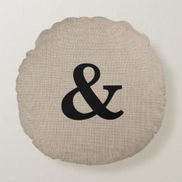 Black Ampersand Round Sierkussen Rond Kussen