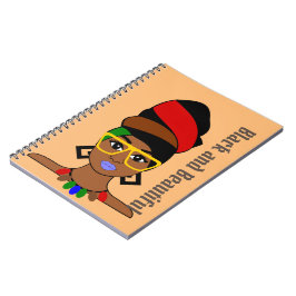 Black and Beauful Headwrap Woman Afro Lady Notitieboek