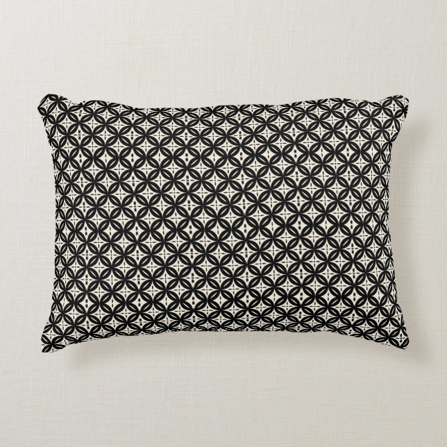 Black and Beige Accent Pillow Accent Kussen (Voorkant)