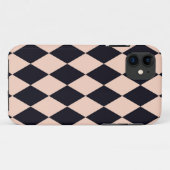 Black and Beige Argyle Diamond Stripe Pattern Case-Mate iPhone Case (Achterkant (horizontaal))