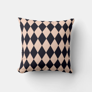 Black and Beige Argyle Diamond Stripe Pattern Kussen
