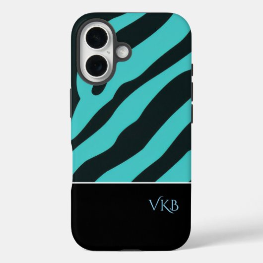 Black and Blue Abstract Personalized Name Case-Mate iPhone Case (Achterkant)