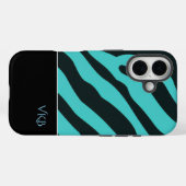 Black and Blue Abstract Personalized Name Case-Mate iPhone Case (Achterkant (horizontaal))