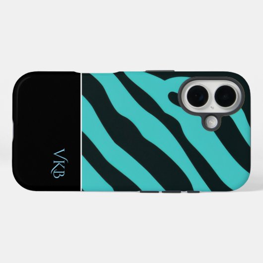 Black and Blue Abstract Personalized Name Case-Mate iPhone Case (Achterkant (horizontaal))