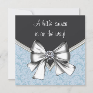 Black and Blue Baby Boy Shower Kaart