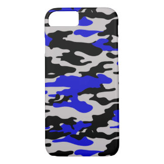 Black and Blue Camo - iPhone 7 hoesje