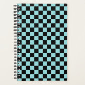 Black and Blue Checkered Pattern Notebook Planner (Voorkant)