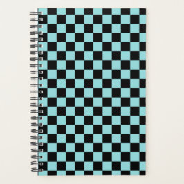 Black and Blue Checkered Pattern Notebook Planner
