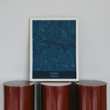 Black and Blue Minimalistisch Londen City Poster
