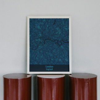 Black and Blue Minimalistisch Londen City Poster