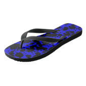 Black and Blue Paint Spletters Pattern Funny Teenslippers (Schuin)