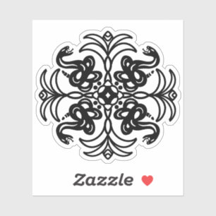 Black and Blue Snake Mandala Sticker