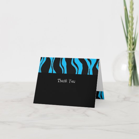Black and Blue Zebra Stripe Bedankt (Voorkant)