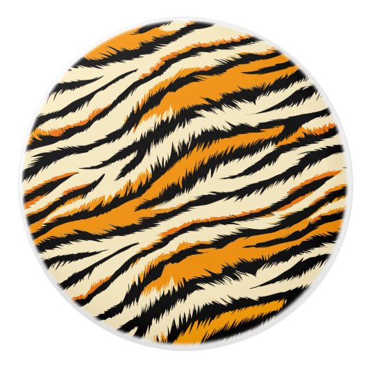 Black and Brown Tiger Stripes Pattern Keramische Knop (Voorkant)