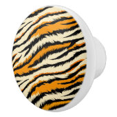 Black and Brown Tiger Stripes Pattern  Keramische Knop (Rechts)