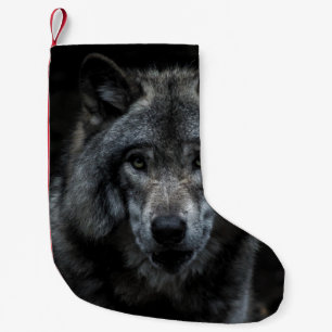 BLACK AND BROWN WOLF PAINTING KLEINE KERSTSOK