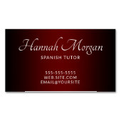 Black and Burgundy Elegant Ombre Magnetisch Visitekaartje (Voorkant)