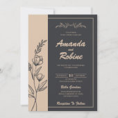 Black and Cream Elegant Wedding Invitation (Devant)