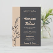 Black and Cream Elegant Wedding Invitation (Debout devant)