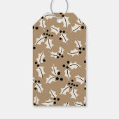 Black and Cream Holly Christmas Gift Label Cadeaulabel (Achterkant)