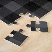 Black and Dark Grey Gingham Check Pattern Legpuzzel (Zijkant)