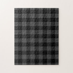 Black and Dark Grey Gingham Check Pattern Legpuzzel