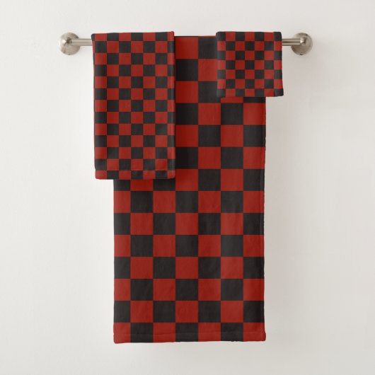 Black and Deep red checkerboard pattern (En situation)