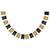 Black and Faux Gold Felicitaties Banner (Alle)