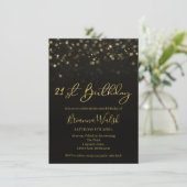 Black And Faux Gold Foil Invitation 21e anniversai (Debout devant)