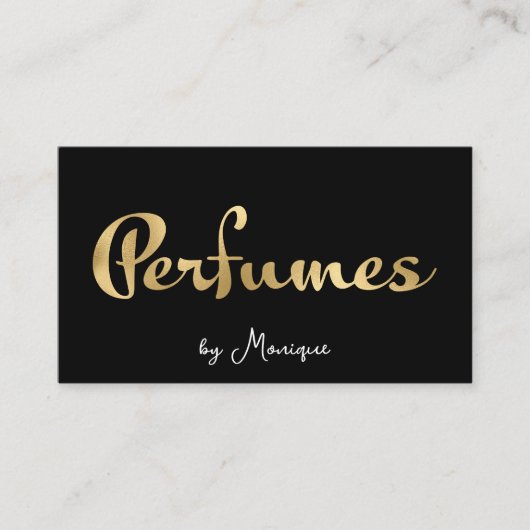 Black and Faux Gold Parfums Visitekaartje (Voorkant)